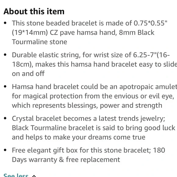 Hamsa Hand Protection Stone Bracelet 3/$25 - Picture 5 of 8